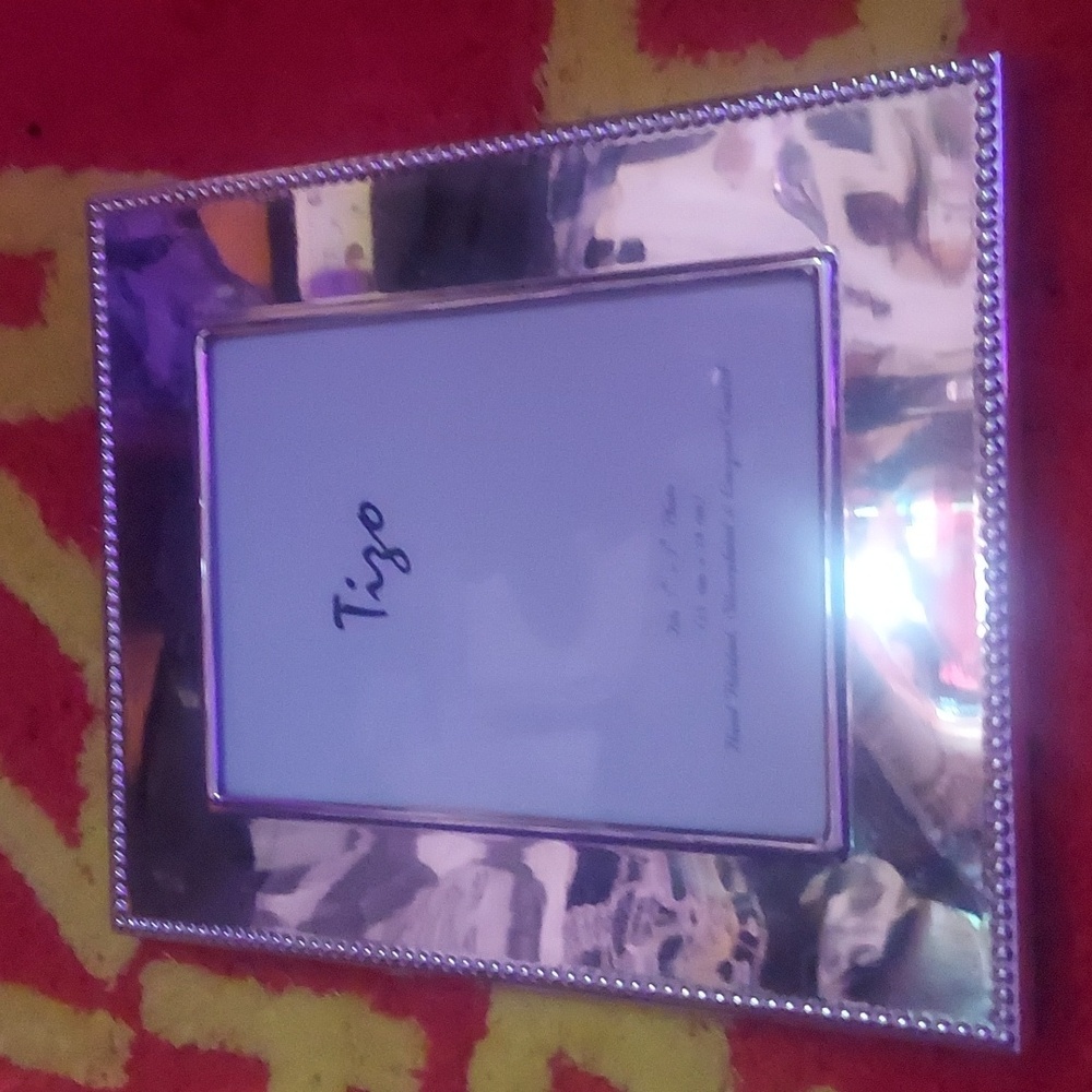 Hand polished silver plated lacquer coated 5x7 photo frame vy tizo. Nwt